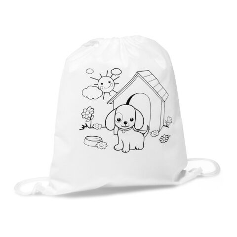 DRAWS. Kinder-Kordelbeutel zum Ausmalen (80 g/m²) weiss | ohne Werbeanbringung | Nicht verfügbar | Nicht verfügbar | Nicht verfügbar