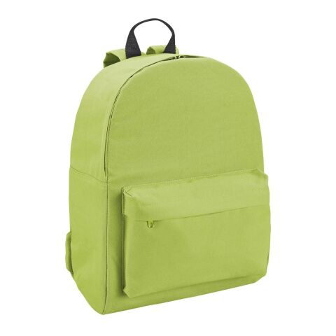 Werbeartikel BERNA. Rucksack aus 600D – hellgrün – mit Logo bedruckt