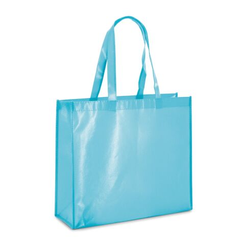 Werbeartikel MILLENIA. Tragetasche aus laminiertem Non-Woven (110 g/m²) – hellblau – mit Logo bedruckt