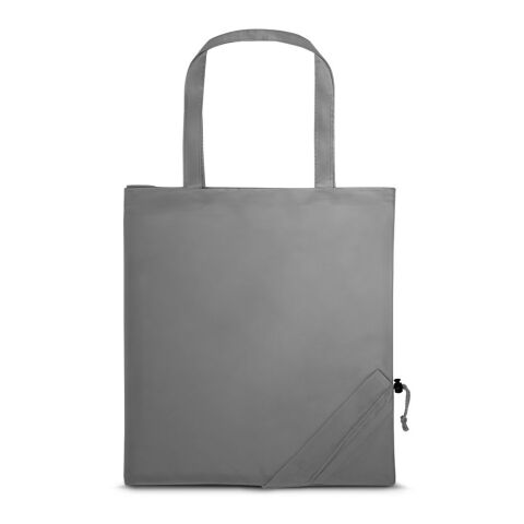 Werbeartikel Tragetasche SHOPS – grau – mit Logo bedruckt 370 x 400 mm als praktischer Faltkorb für Messe-Events und den täglichen Einsatz