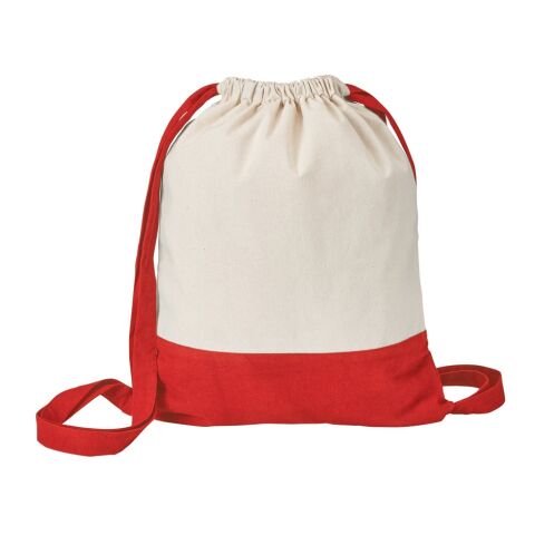 Werbeartikel ROMFORD. Turnbeutel aus 100% Baumwolle (180 g/m²) – rot – mit Logo bedruckt