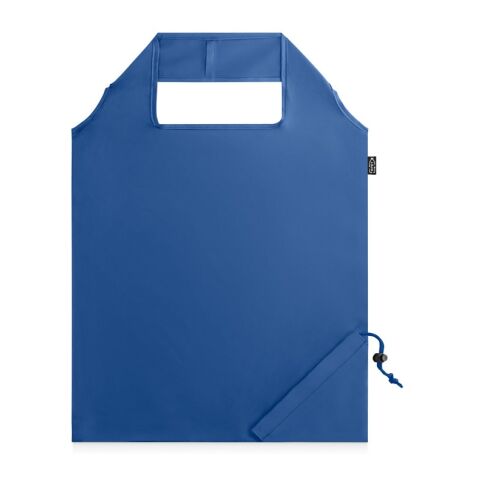 Werbeartikel BEIRA. Faltbare Tragetasche aus 190T Polyester aus recyceltem (100% rPET) – königsblau – mit Logo bedruckt