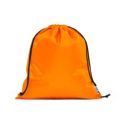 Werbeartikel PEMBA. Turnbeutel aus 190T Polyester aus recyceltem (100% rPET) – Orange – Turnbeutel / Sportbeutel mit Logo bedruckt