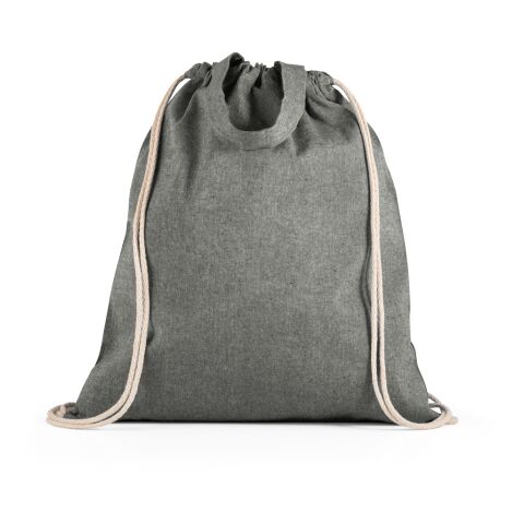 RISSANI. Tragetasche/Turnbeutel (2in1) aus recycelter Baumwolle (70%) und polyester (30% rPET) (140 g/m²) Schwarz | ohne Werbeanbringung