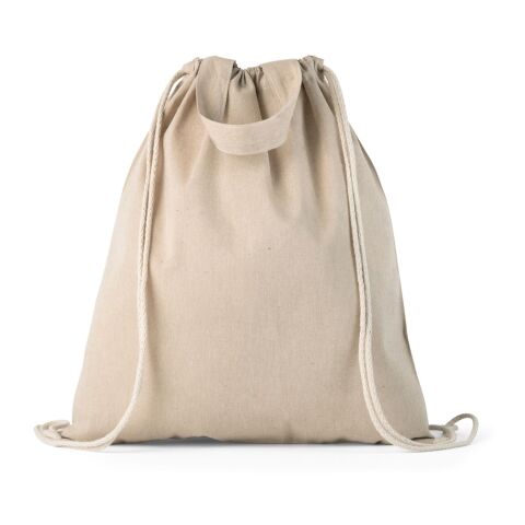 RISSANI. Tragetasche/Turnbeutel (2in1) aus recycelter Baumwolle (70%) und polyester (30% rPET) (140 g/m²) Beige | ohne Werbeanbringung