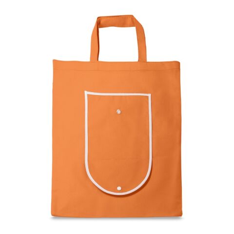 Werbeartikel ARLON. Faltbare Einkaufstasche aus Non-woven (80 g/m²) – orange – mit Logo bedruckt