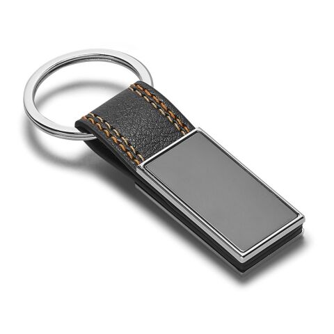Werbeartikel BALE Schlüsselanhänger aus PU-Lederimitat, elegantes & robustes Design mit Metallring für Lasergravur & Metall, edler Materialmix inkl.