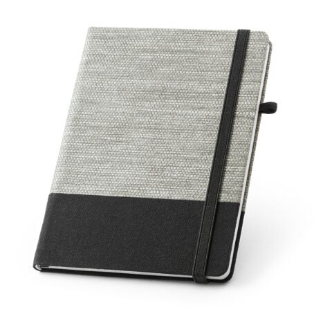 ROUSSEAU. A5-Notizbuch aus Strohfaser und Baumwoll-Canvas mit linierten Seiten schwarz | ohne Werbeanbringung | Nicht verfügbar | Nicht verfügbar | Nicht verfügbar