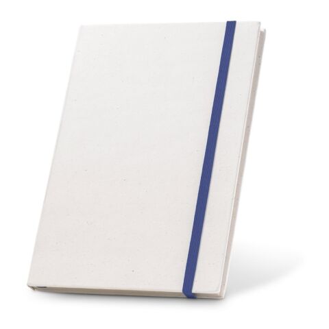 Werbeartikel MILKY. A5-Notizblock mit Hardcover aus 100 % recyceltem Papier – Blau – mit Logo bedruckt