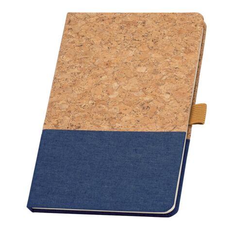 KLEE. A5 Notizbuch aus Kork und Leinen mit linierten Blättern Blau | 1-farbiger Transferdruck