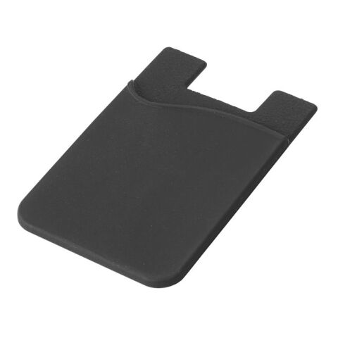 SHELLEY. Smartphone-Kartenhalter aus Silikon Schwarz | ohne Werbeanbringung
