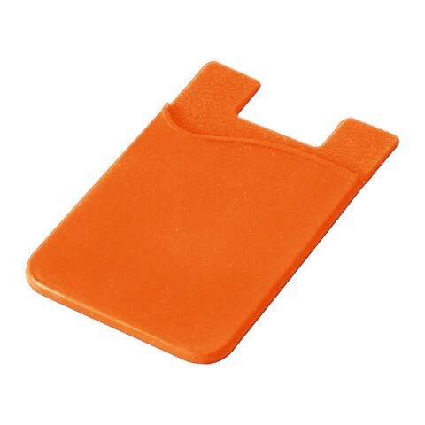 SHELLEY. Smartphone-Kartenhalter aus Silikon Orange | ohne Werbeanbringung