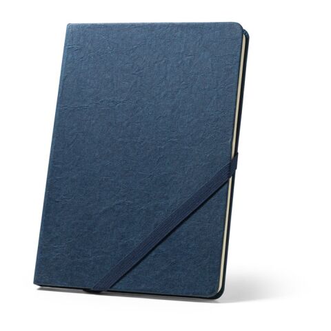 Werbeartikel HUXLEY. A5-Notizblock mit Hardcover, hergestellt aus wasserfestem Papier – Blau – mit Logo bedruckt