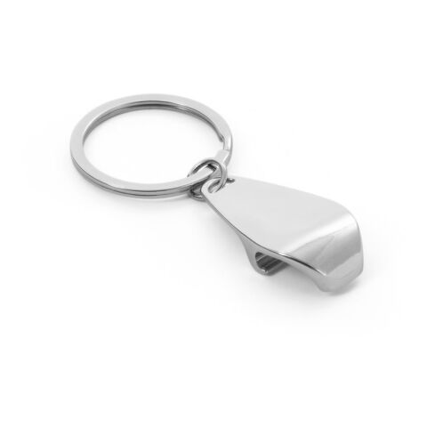 HELLI. Schlüsselanhänger aus Metall mit einem Flaschenöffner Silber | ohne Werbeanbringung | Nicht verfügbar | Nicht verfügbar | Nicht verfügbar