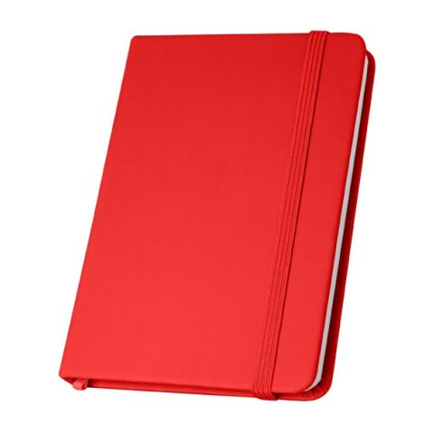 Werbeartikel MEYER. Pocket Notizbuch aus PU mit unlinierten Blättern – rot – mit Logo bedruckt
