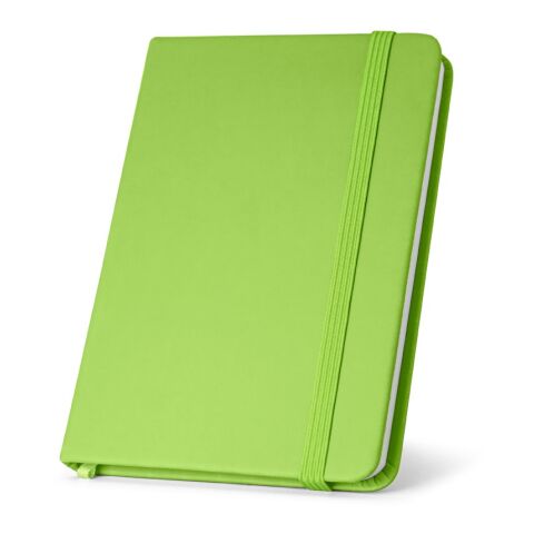 Werbeartikel HEMINGWAY. A5 PU-Notizblock mit unlinierten Blättern – Hellgrün – mit Logo bedruckt