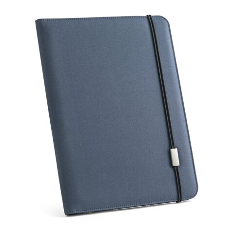 Werbeartikel EMERGE FOLDER II. A4 Mappe aus recyceltem Polyester (100% rPET) 300D mit elastischem Verschluss – Blau – mit Logo bedruckt