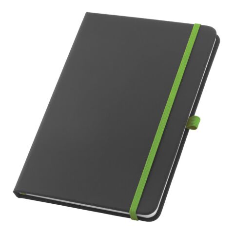 Werbeartikel CORBIN. A5 Notizbuch aus PU mit linierten Blättern – hellgrün – mit Logo bedruckt