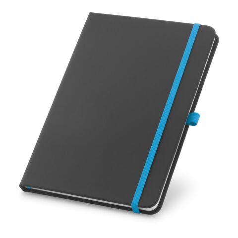 Werbeartikel CORBIN. A5 Notizbuch aus PU mit linierten Blättern – Hellblau – mit Logo bedruckt