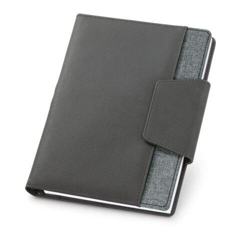 Mitarbeitergeschenk Notizbuch RUSSEL A5 – grau – mit Logo bedruckt FSC-zertifiziert Magnetverschluss 155 x 215 mm Büroausstattung