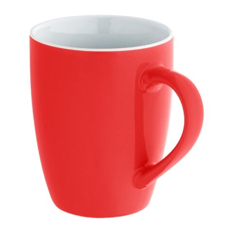 Werbeartikel CINANDER. Tasse aus Keramik 370 ml – rot – mit Logo bedruckt
