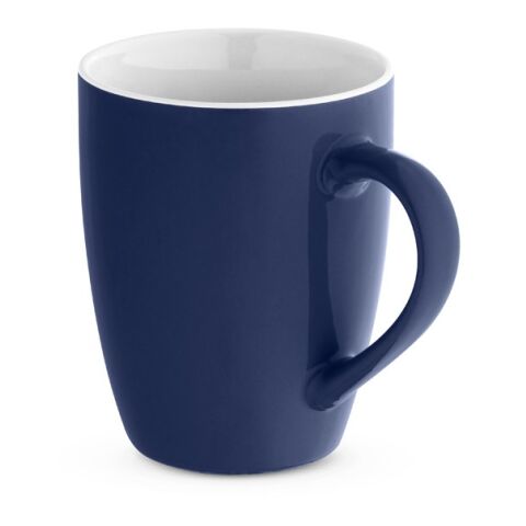 Werbeartikel CINANDER. Keramikbecher mit glänzender Oberfläche, 370 ml – Dunkelblau – mit Logo bedruckt