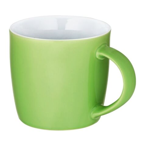 Werbeartikel COMANDER. Tasse aus Keramik 370 ml – hellgrün – mit Logo bedruckt