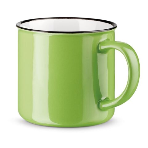 Werbeartikel Kaffeebecher VERNON – hellgrün – mit Logodruck 340 ml für die Büroküche