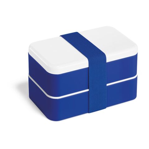Werbemittel Lunchbox BOCUSE – blau – mit Logo bedruckt, 680ml, 2 Fächer, inkl. Besteck, für Büroalltag und unterwegs