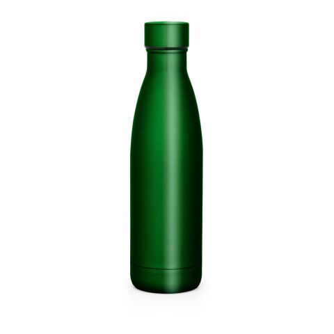 Werbeartikel Edelstahl Thermosflasche 500 ml BUFFON doppelwandig vakuumisoliert Geschenkbox BPA-frei – Grün – mit Logo bedruckt