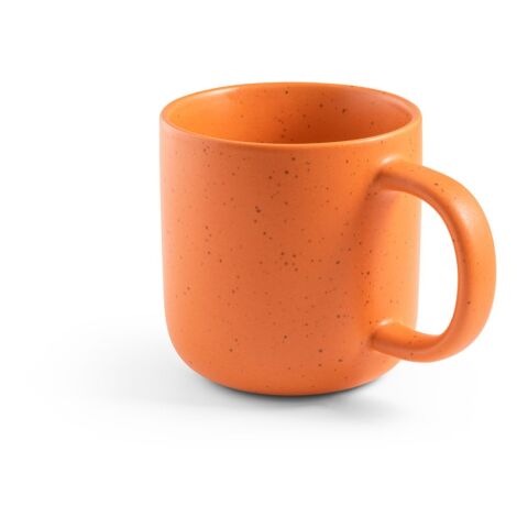 Werbeartikel CONSTELLATION 370 ml Kaffeebecher Keramiktasse matt & rustikal spülmaschinenfest – orange – mit Logo bedruckt