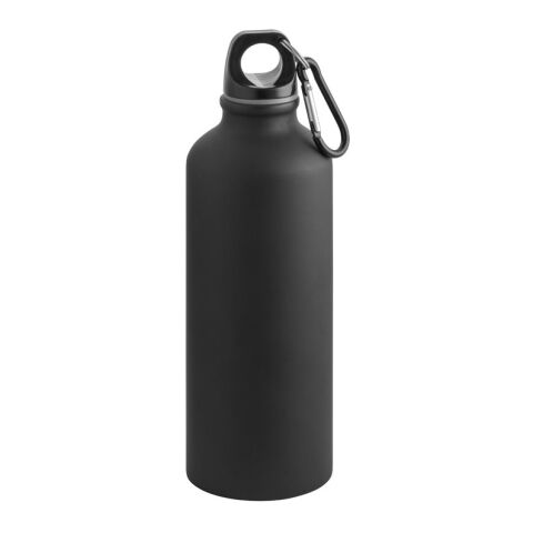 COLLINA. Aluminiumflasche mit Karabiner 540 ml Schwarz | ohne Werbeanbringung