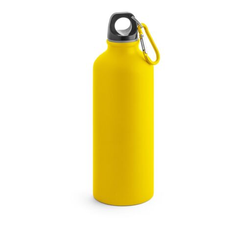 Werbeartikel COLLINA. Aluminiumflasche mit Karabiner 540 ml – Gelb