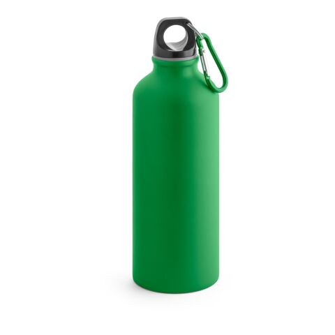 Werbeartikel COLLINA. Aluminiumflasche mit Karabiner 540 ml – Grün