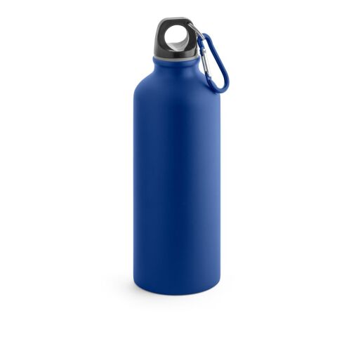 Sport-Werbemittel Trinkflasche COLLINA – dunkelblau – mit Logo bedruckbar 540 ml Aluminium mit Karabiner für Sportevents