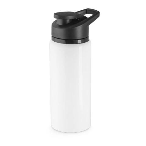 Werbeartikel SHAWN. Sportflasche aus 100% recyceltem aluminium 600 ml – Weiß – mit Logo bedruckt