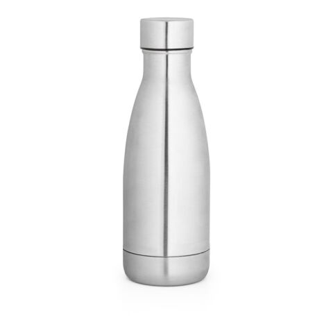 Firmengeschenk Thermosflasche RE-BUFFON S – satinsilber – mit Gravur 400 ml nachhaltiger Edelstahl vakuumisoliert für Außendienst