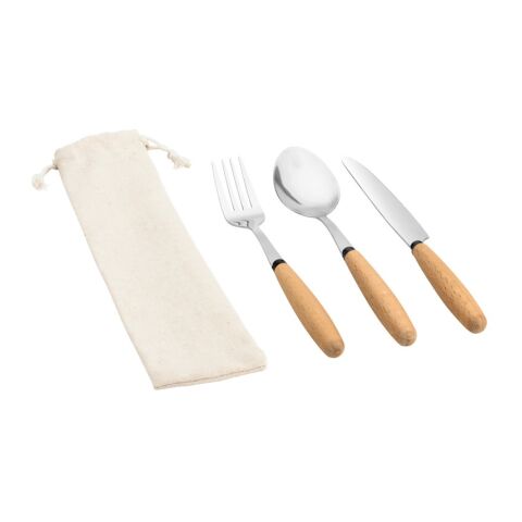 BOULUD. 3-teiliges Set aus Akazienholz Beige | ohne Werbeanbringung