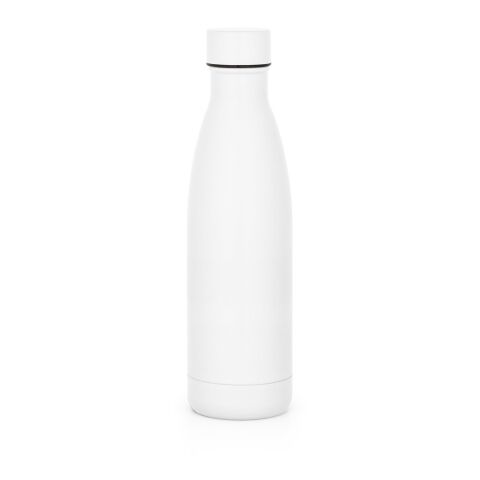 Werbeartikel RE-BUFFON M. Thermosflasche aus 90% recyceltem Edelstahl 520 mL – weiß – mit Logo bedruckt