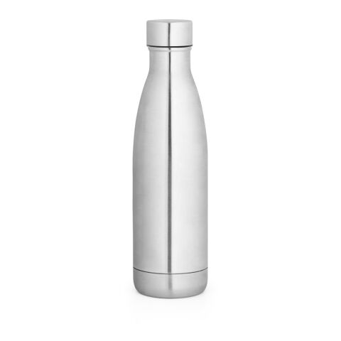 Werbeartikel RE-BUFFON M. Thermosflasche aus 90% recyceltem Edelstahl 520 mL – Satinsilber – mit Logo bedruckt