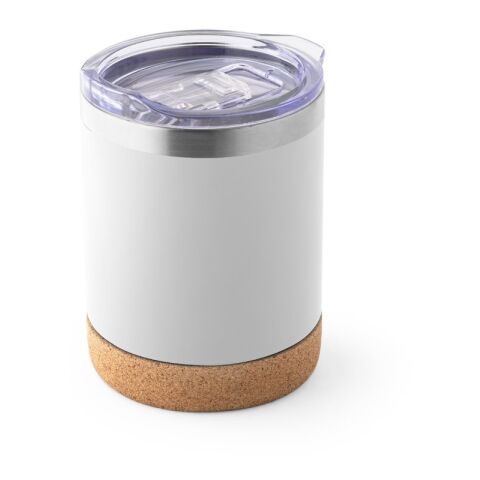 Werbeartikel SOLBERG TUMBLER. Reisebecher aus Edelstahl, 400 ml – Weiß