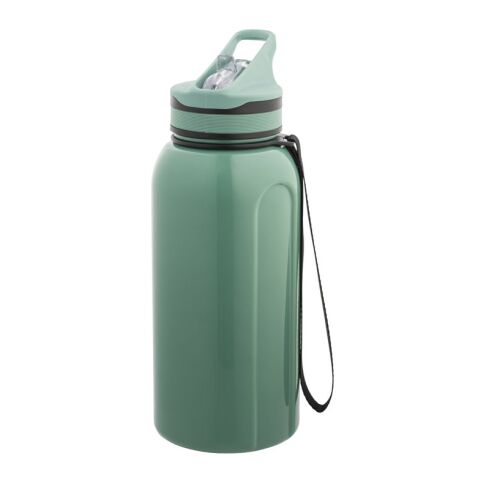 Sport-Werbemittel Sportflasche TYSON – hellgrün – mit Logo bedruckbar 1230 ml PETG mit Trinkhalm und Trageschlaufe für Sportevents