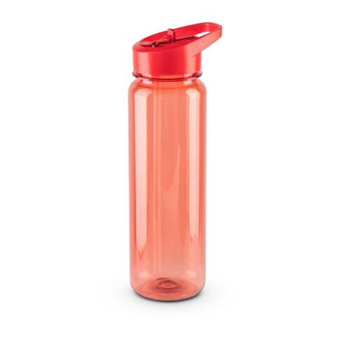 Werbeartikel GILMORE. Sportflasche (750 ml) aus recyceltem PET (100% rPET) mit glänzender transluzenter Oberfläche – rot – mit Logo bedruckt