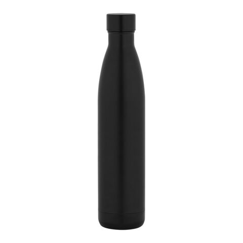RE-BUFFON XL. Doppelwandige Trinfklasche aus Edelstahl (90% recycelt) Schwarz | 1-farbiger Siebdruck