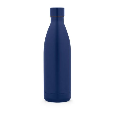 Nachhaltiger Werbeartikel RE-BUFFON XL. Doppelwandige Trinfklasche aus Edelstahl (90% recycelt) 1L – Dunkelblau – mit Logo bedruckt