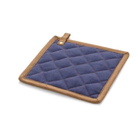 Gastro-Werbemittel Topflappen CLOVES – blau – mit Logodruck 200 x 200 mm aus Canvas-Baumwolle als robuste Kochschürzen-Ergänzung für Gastronomie