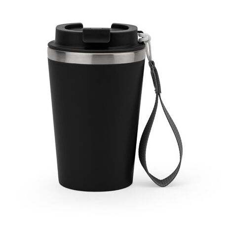 SPITZ. Reisebecher aus Edelstahl (90 % recycelt) und Außenwand aus PP mit matter Oberfläche 440 ml Schwarz | ohne Werbeanbringung | Nicht verfügbar | Nicht verfügbar | Nicht verfügbar