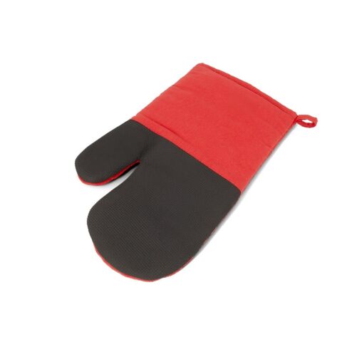 Werbeartikel LAWSON. Ofenhandschuh aus 100 % Baumwolle mit Silikon auf einer Seite – Rot – mit Logo bedruckt