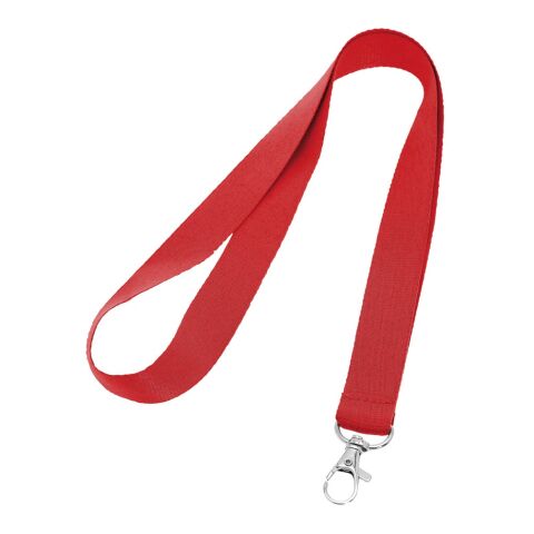 LARIAT. Lanyard aus Polyester mit 20mm Breite Rot | ohne Werbeanbringung