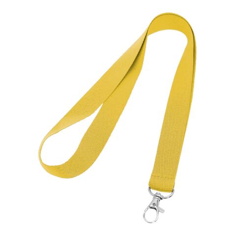 LARIAT. Lanyard aus Polyester mit 20mm Breite Gelb | ohne Werbeanbringung
